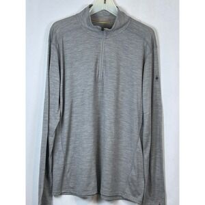 Smartwool Men's Heathered Gray Quarter-Zip Long Sleeve Pullover